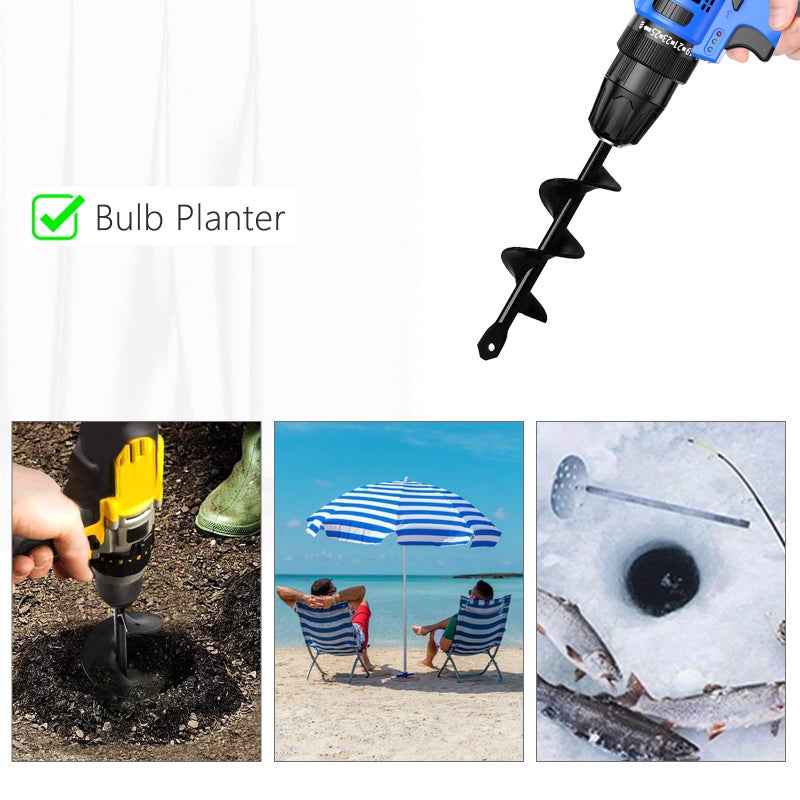 HUAPPNIO أداة حديقة HUAPPNIO مثقاب لزرع المصابيح بحجم 1.57x8.66 بوصة - Image 2
